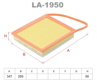 как выглядит фильтр воздушный lynxauto la-1950 на фото