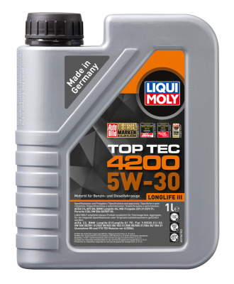 как выглядит liqui moly 5w-30 sn top tec 4200 1л (нс-синт.мотор.масло) на фото